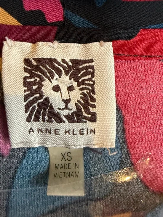 Anne Klein Retro 90s Abstract Print Cowl Neck Sleeveless Blouse XS - Picture 2 of 6
